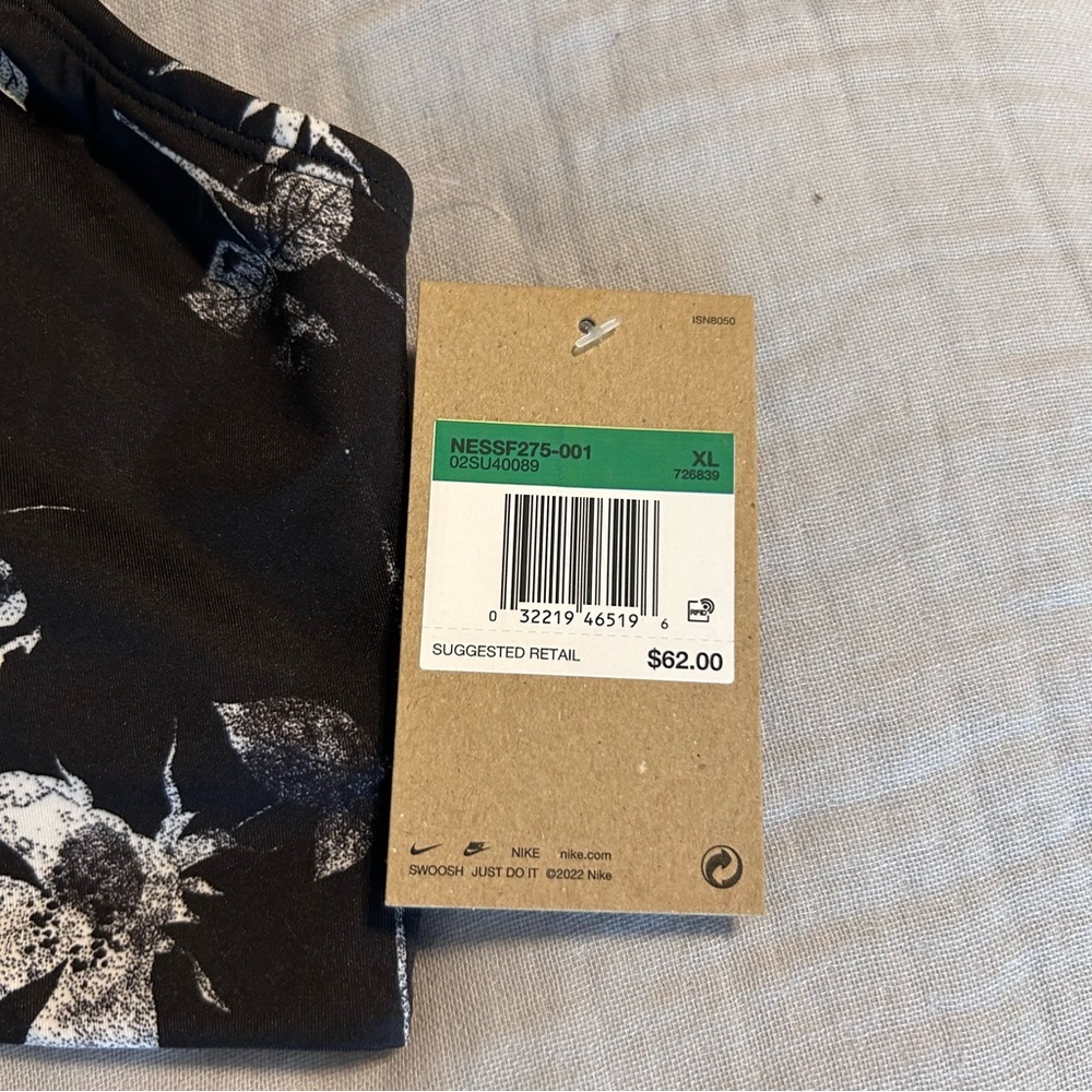 Nike Women's Swim Black and White Floral Bikini Top NWT size XL - Picture 10 of 10